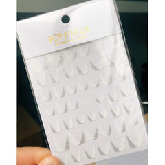 French Tips 3D Glitter Nail Stickers Silvery Sliders Decals for Manicure