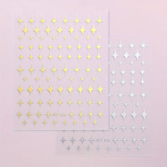 Golden Star Nail Art Stickers Self Adhesive And Decals