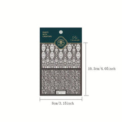 5D Holo Lace Art Nail Stickers Self Adhesive Decals for Resin Nails