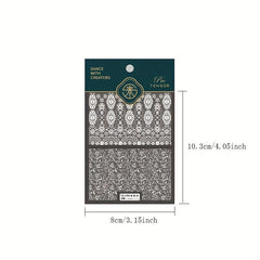5D Holo Lace Art Nail Stickers Self Adhesive Decals for Resin Nails