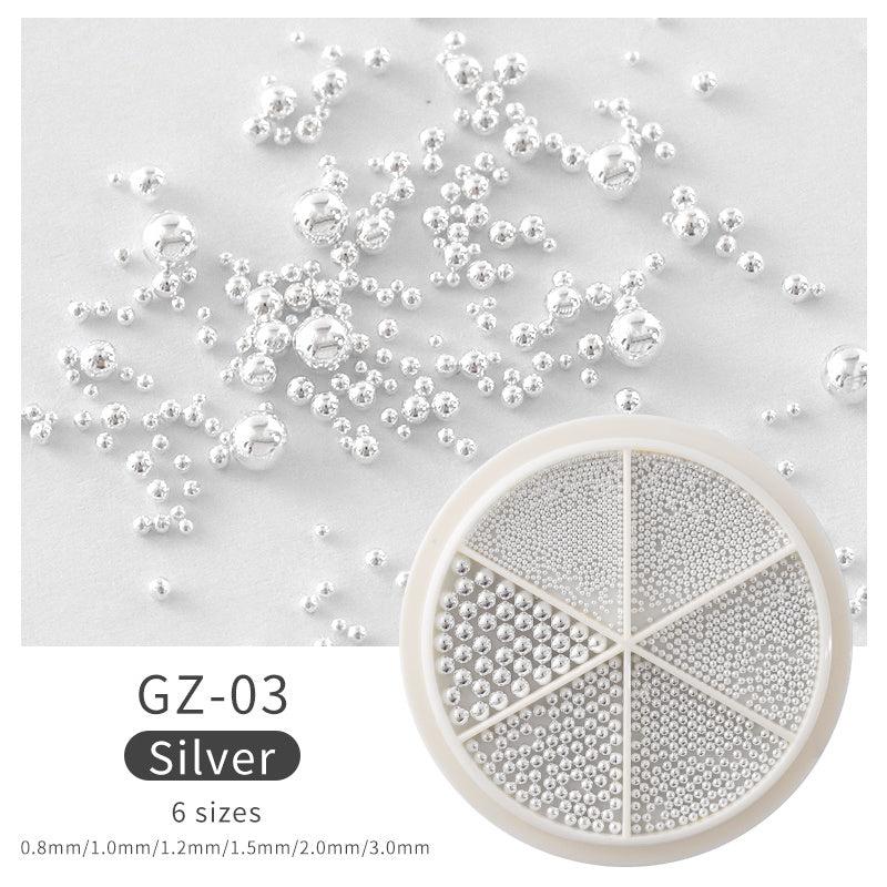 Stainless Steel Mini Balls Nails Art Decorations Nail Caviar Beads Studs