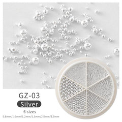 Stainless Steel Mini Balls Nails Art Decorations Nail Caviar Beads Studs