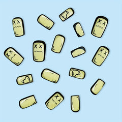 24pcs Long Square Anime Press On Nails Matte Finish Full Coverage