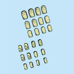 24pcs Long Square Anime Press On Nails Matte Finish Full Coverage