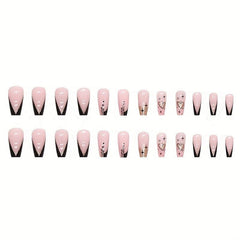 Medium Ballet French Nail Burst Powder - Y2K Summer Wear