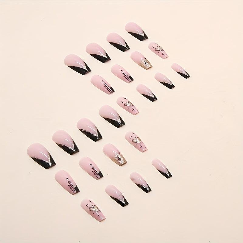 Medium Ballet French Nail Burst Powder - Y2K Summer Wear