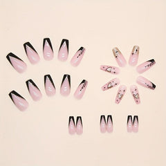 Medium Ballet French Nail Burst Powder - Y2K Summer Wear