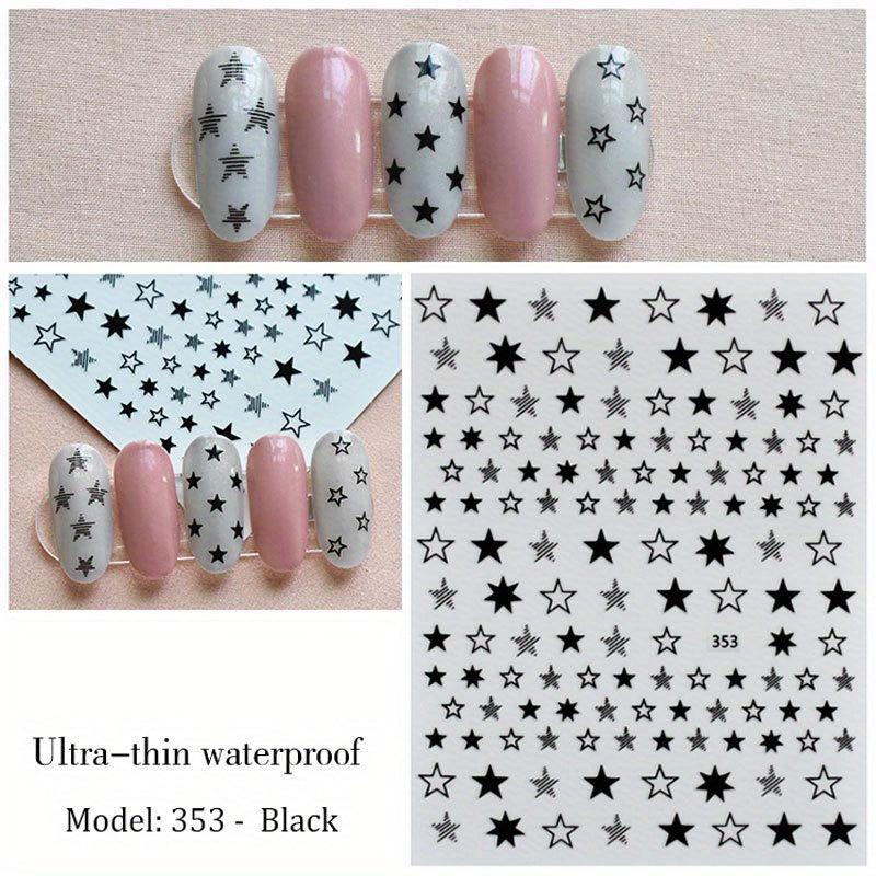 Y2K 3D Star Nail Art Sticker Gold&Silver Decorative Slider DIY