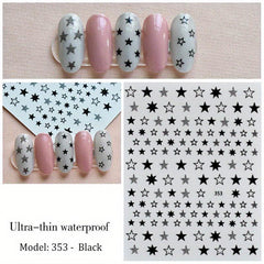Y2K 3D Star Nail Art Sticker Gold&Silver Decorative Slider DIY