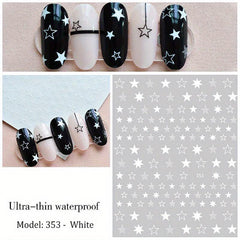 Y2K 3D Star Nail Art Sticker Gold&Silver Decorative Slider DIY