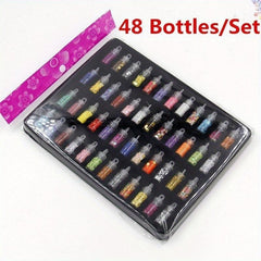 DIY Nail Art Charms Kit with Rhinestones, Sequins, and Glitter Powder
