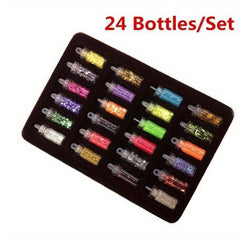 DIY Nail Art Charms Kit with Rhinestones, Sequins, and Glitter Powder