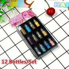 DIY Nail Art Charms Kit with Rhinestones, Sequins, and Glitter Powder
