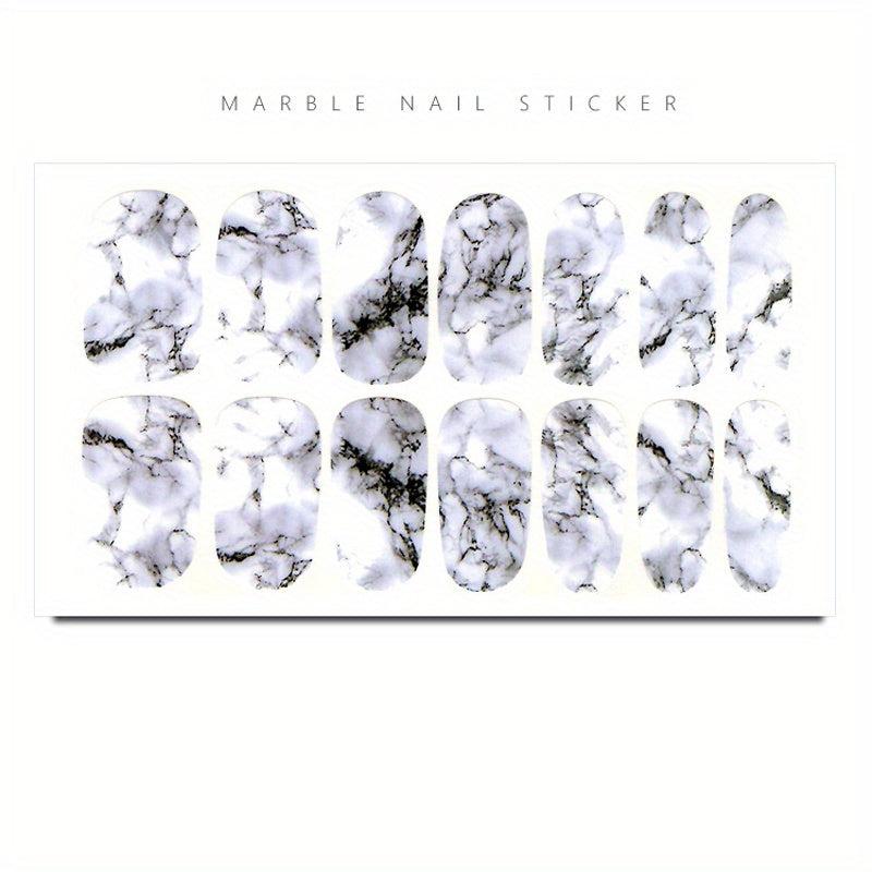 Marble Nail Polish Strips Stickers French Gel Nail Wraps