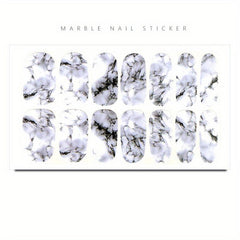 Marble Nail Polish Strips Stickers French Gel Nail Wraps