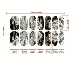 Marble Nail Polish Strips Stickers French Gel Nail Wraps