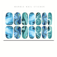 Marble Nail Polish Strips Stickers French Gel Nail Wraps