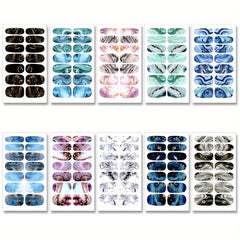 Marble Nail Polish Strips Stickers French Gel Nail Wraps