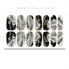 Marble Nail Polish Strips Stickers French Gel Nail Wraps