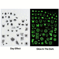 Halloween Nail Art Stickers Decals Luminous Glow In Dark