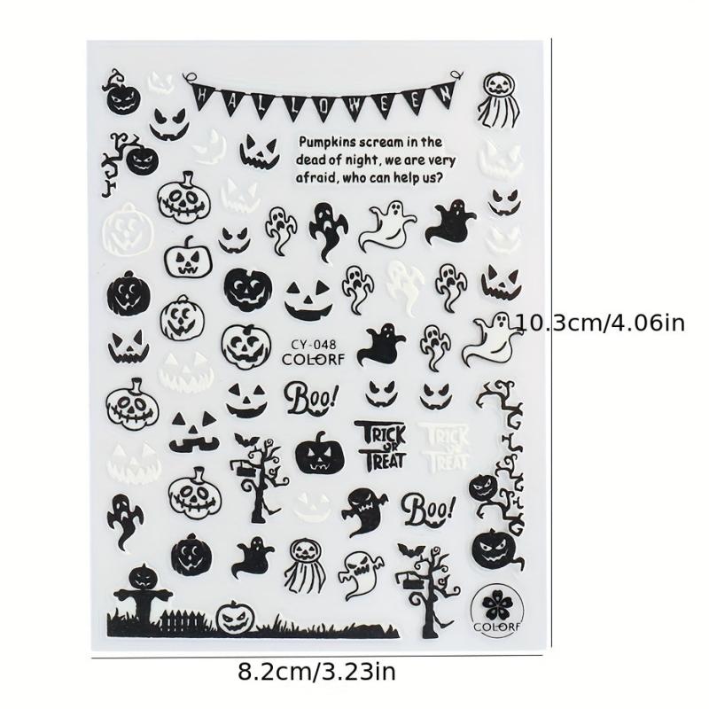 Halloween Nail Art Stickers Decals Luminous Glow In Dark