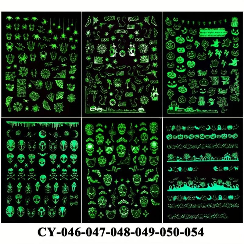 Halloween Nail Art Stickers Decals Luminous Glow In Dark