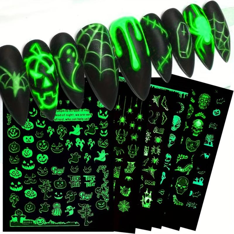 Halloween Nail Art Stickers Decals Luminous Glow In Dark