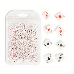 3D Heart Spades Poker Clay Nail Art Decorations