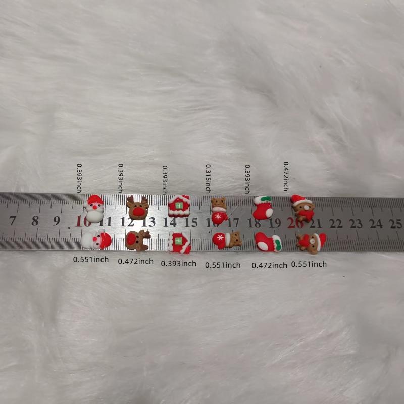 10 Pcs Christmas Nail Art Ornaments Snowman Bear Decor