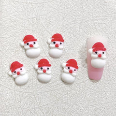 10 Pcs Christmas Nail Art Ornaments Snowman Bear Decor