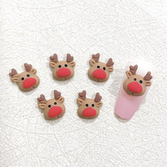 10 Pcs Christmas Nail Art Ornaments Snowman Bear Decor