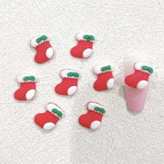10 Pcs Christmas Nail Art Ornaments Snowman Bear Decor