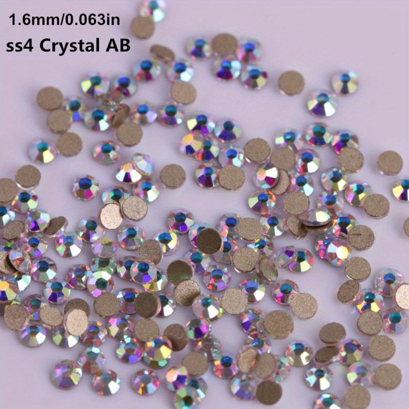 Crystal AB Flat Back Rhinestones 3D Glass Glue On Stones