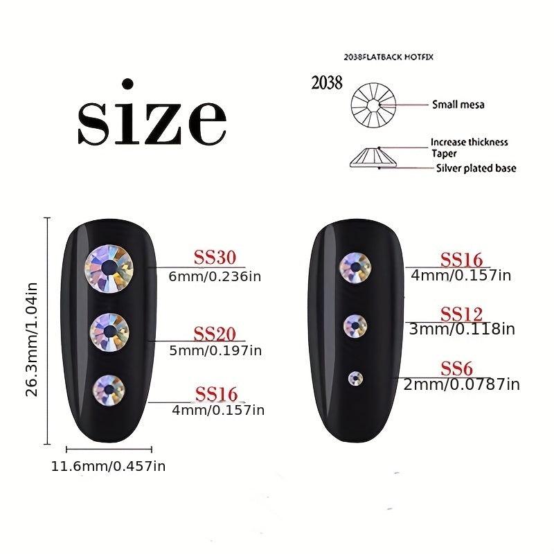Crystal AB Flat Back Rhinestones 3D Glass Glue On Stones