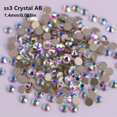 Crystal AB Flat Back Rhinestones 3D Glass Glue On Stones