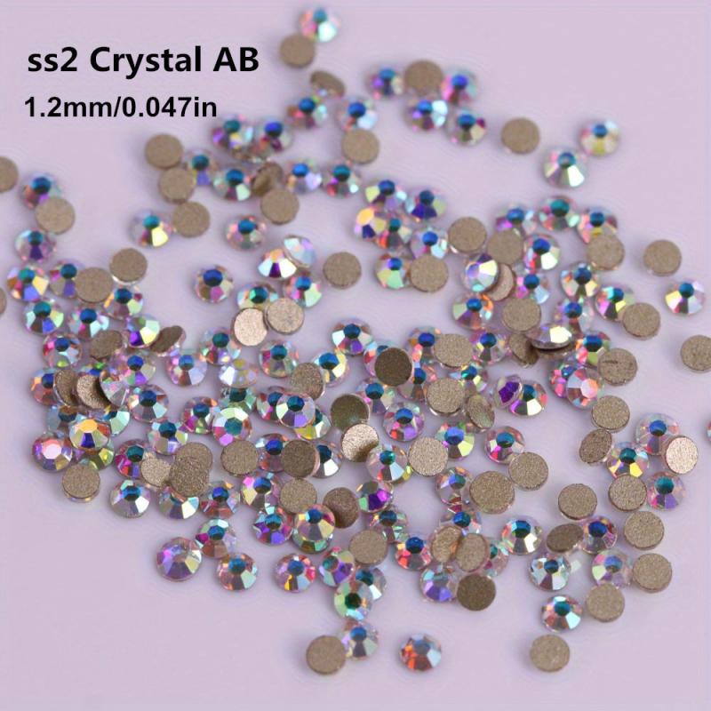 Crystal AB Flat Back Rhinestones 3D Glass Glue On Stones