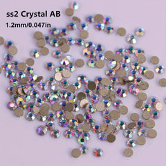 Crystal AB Flat Back Rhinestones 3D Glass Glue On Stones