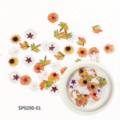 Spring & Summer Flower Nail Art Stickers 3D Decals DIY Supplies