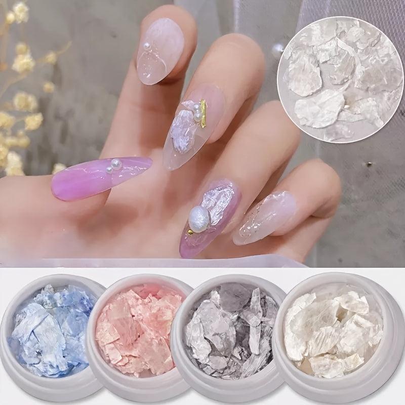 3D Shining Flakes Nail Stickers Irregular Shell Sequins for Acrylic Nails