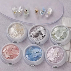 3D Shining Flakes Nail Stickers Irregular Shell Sequins for Acrylic Nails