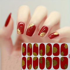 Golden Foil Nail Art Stickers Marble Nail Art Decals