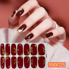 Golden Foil Nail Art Stickers Marble Nail Art Decals