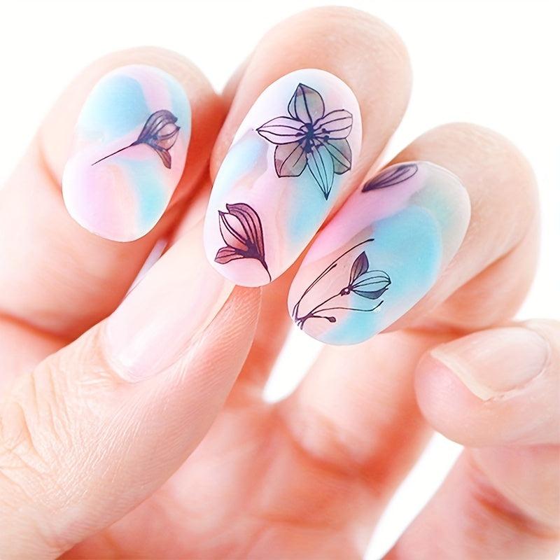Water Transfer Printing Sticker Nail Decals Retro And Flowers Animals Pattern