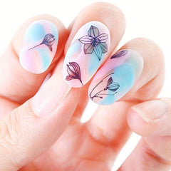 Water Transfer Printing Sticker Nail Decals Retro And Flowers Animals Pattern