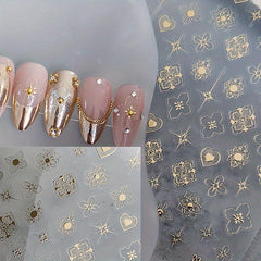 Bohemian Style Nail Art Stickers Royal Wealth Pattern Nail Decals