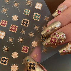 Bohemian Style Nail Art Stickers Royal Wealth Pattern Nail Decals