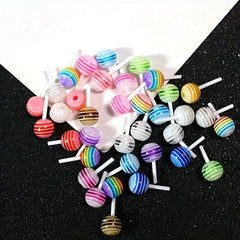 20 pcs 3D Acrylic Lollipop Nail Charms for Nail Art