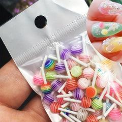 20 pcs 3D Acrylic Lollipop Nail Charms for Nail Art