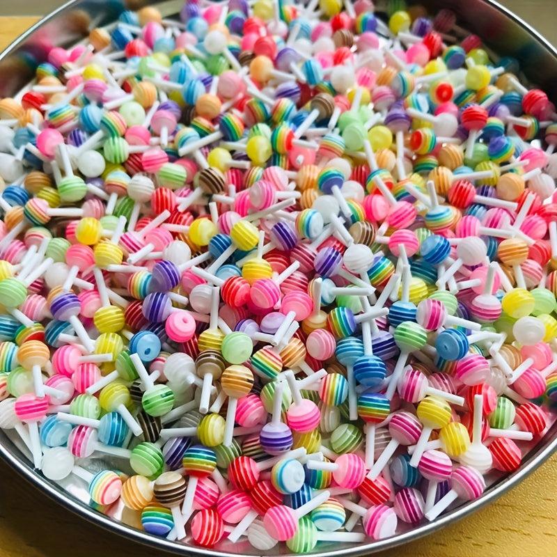 20 pcs 3D Acrylic Lollipop Nail Charms for Nail Art