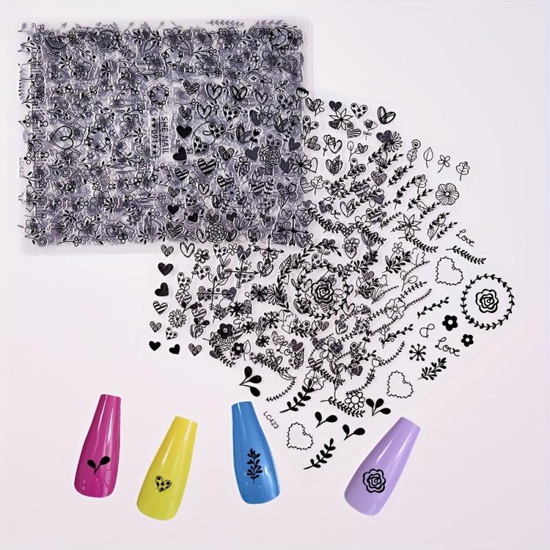 5D Embossed Nail Art Stickers Decals - DIY Manicure Decoration